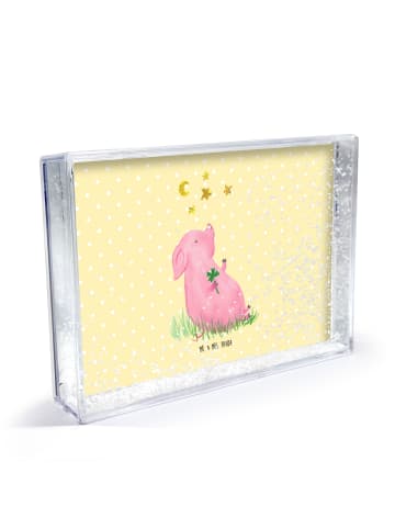 Mr. & Mrs. Panda 3D-Bilderrahmen Schwein Glück ohne Spruch in Gelb Pastell