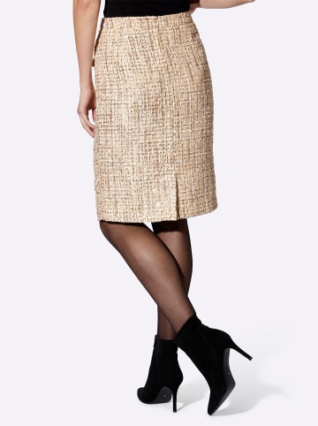 Heine Bouclé-Rock in champagner-sand-gemustert