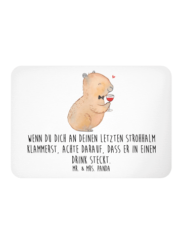 Mr. & Mrs. Panda Magnet Capybara Wein mit Spruch in Weiß