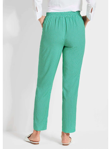 GOLDNER Druckhose SARA in smaragd / weiß / gemustert