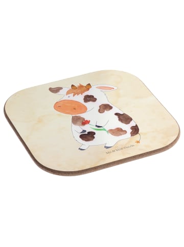 Mr. & Mrs. Panda Holz Untersetzer Kuh ohne Spruch in Vintage
