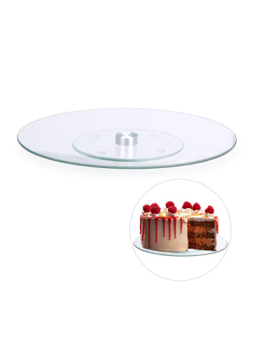 relaxdays 2x Tortenplatte in Transparent - Ø 30 cm