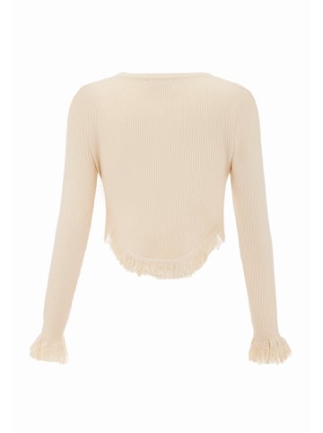 Swirly Strickpullover in Beige