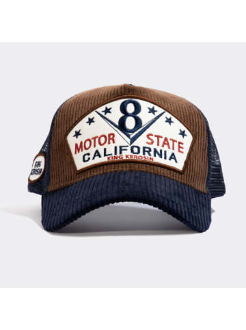 King Kerosin King Kerosin Trucker Cap mit Cord-Front Motor State in braun
