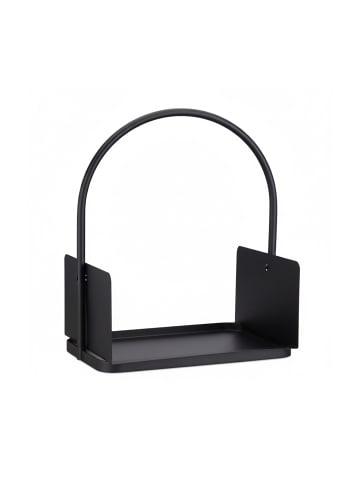 relaxdays Kaminholzkorb in Schwarz - (B)40 x (H)47 x (T)30 cm