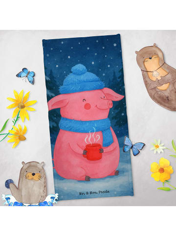 Mr. & Mrs. Panda sporthandtuch Schweinchen Glühwein Design ohne ... in Eisblau