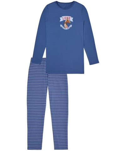 Schiesser Pyjama Horse World in Blau