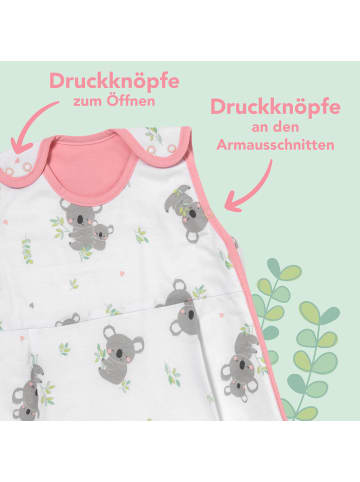 Schlummersack Babyschlafsack, 1.0 TOG in Rosa-Weiß