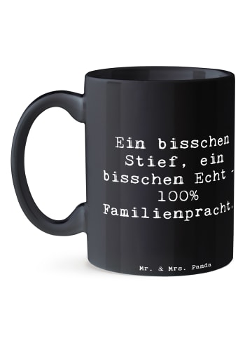 Mr. & Mrs. Panda Tasse Liebe Stiefenkel mit Spruch in Schwarz
