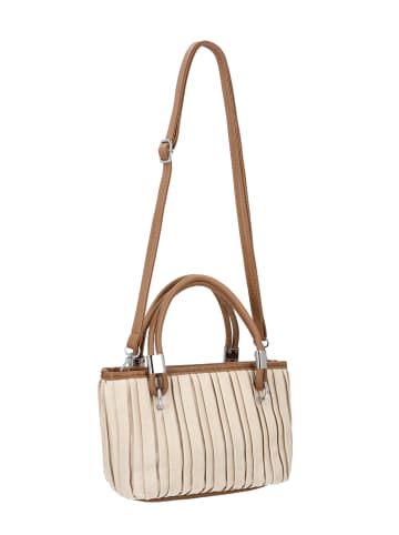 Usha Women Eco-Leather Zip-Up Handbag in Offwhite