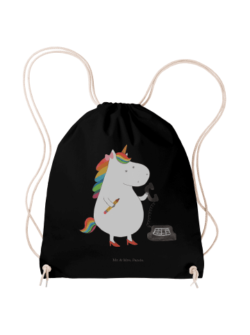 Mr. & Mrs. Panda Gym Bag Einhorn Sekretärin ohne Spruch in Schwarz