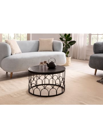 FineBuy Couchtisch in Schwarz / Metall / 60x60x36