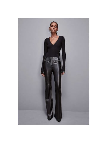 Patrizia Pepe Schwarz Leder Hose