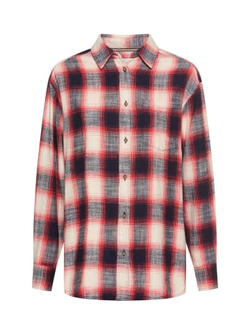 Camel Active Baumwollbluse mit Brusttasche in Rot kariert