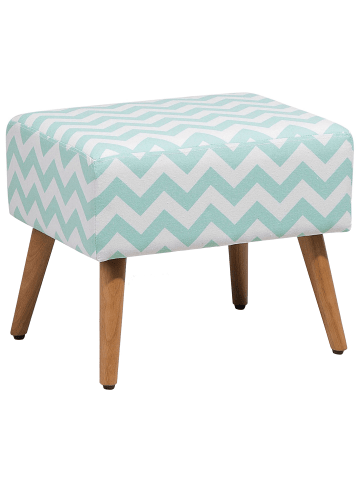 Beliani Hocker MANTEO in Grün/Weiß/Braun - (W) 50 x (H) 42 x (L) 39 cm