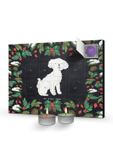 Mr. & Mrs. Panda Adventskalender Bichon Frisé Moment ohne Spruch in Kreidetafel