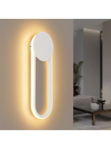 ZMH Wandleuchte LED in weiß 12W Modern 3000K warmweiß Hallampe L 41.5cm