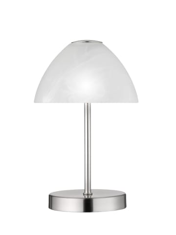Licht-Erlebnisse Tischlampe EEK F Ø 15 x (H)24 cm in Nickel Weiß