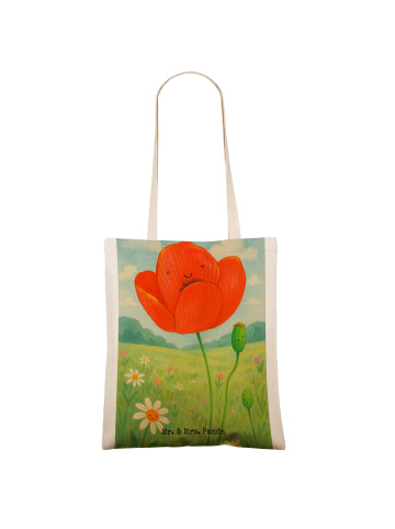 Mr. & Mrs. Panda Schultasche Blume Mohnblume Design ohne Spruch in Weiß