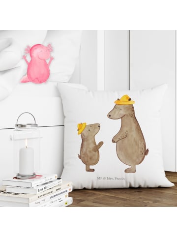 Mr. & Mrs. Panda Sofakissen Bären mit Hut ohne Spruch in Weiß