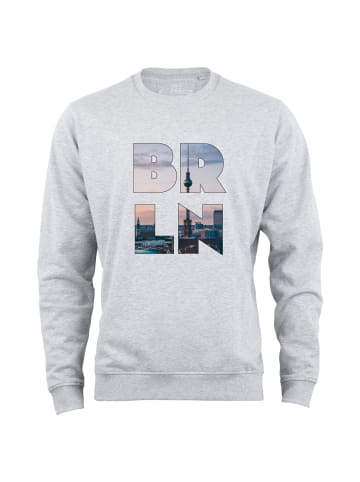 Cotton Prime® Skyline Sweatshirt "Berlin" - Weltenbummler Kollektion in Grau-Melange