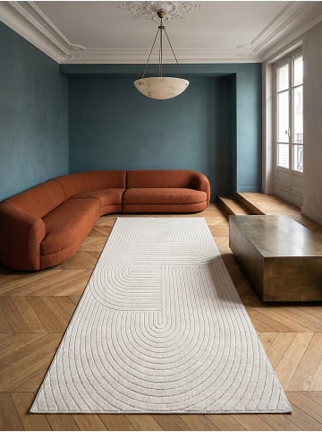 KADIMA DESIGN Outdoor-Teppich Geometrisch pflegeleicht Balkon Terrasse Outdoor in Creme
