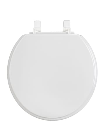 Wenko WC-Sitz aus widerstandsfähigem Duroplast TORINO XXL in Weiß, 44 x 43,5 cm