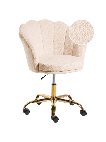 Beliani Bürostuhl MONTICELLO in Beige/Gold/Schwarz - (W) 60 x (H) 79 x (L) 60 cm