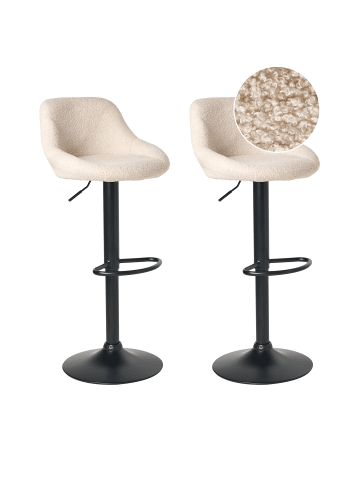 Beliani Drehhocker MEDULIN in Beige/Schwarz - (W) 47 x (H) 83 x (L) 39 cm