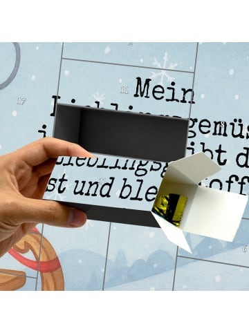 Mr. & Mrs. Panda Weihnachtskalender Smörle Rodeln Design mit Spruch in Weiß