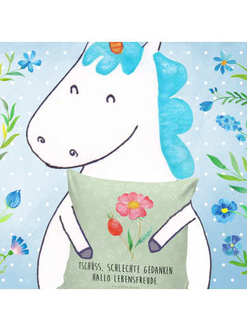 Mr. & Mrs. Panda kuschelkissen 40x40 Blume HageRundunge mit Spruch in Blattgrün