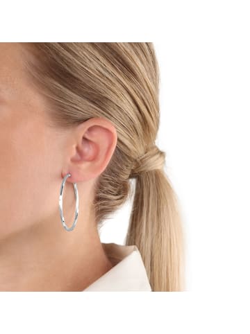 Amor Creolen Silber 925, rhodiniert in Silber