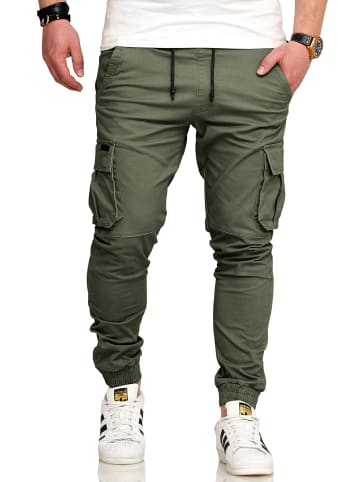 SOUL STAR Cargohose - S2LOM Chino Jogger Jeans Hose Stoffhose Freizeithose in Khaki