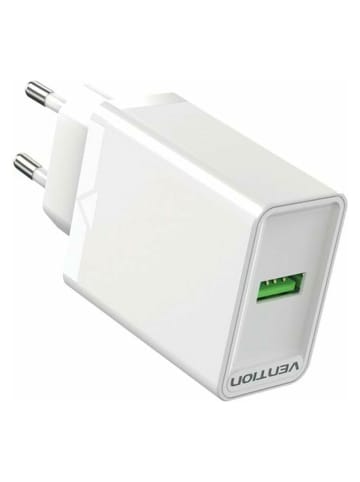 Vention 18W Ladegerät Wandladegerät 1x USB 2,4A Weiß in Schwarz