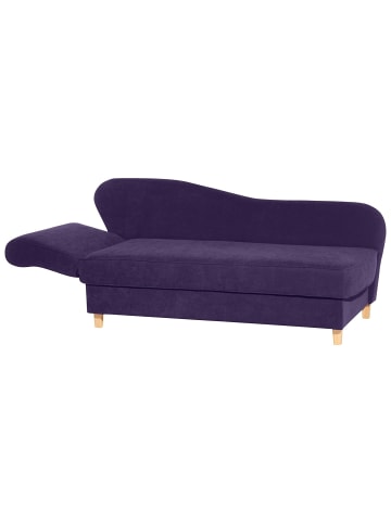 58 aufm Kessel RECAMIERE mit Armteil links klappbar Katia Veloursstoff Buche/violett