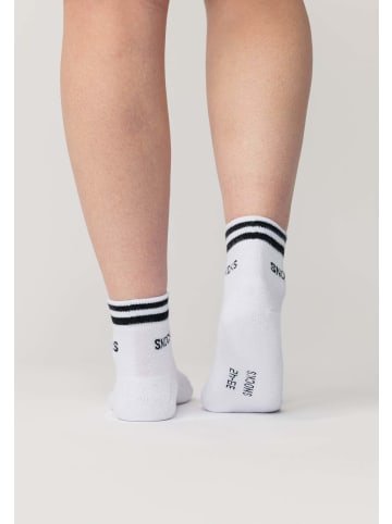 SNOCKS Retro Sneaker Socken aus Bio-Baumwolle 4 Paar in Weiß