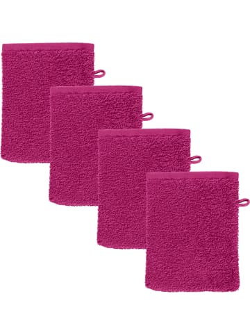 REDBEST Frottier Waschhandschuh 4er-Pack Oceanside in fuchsia