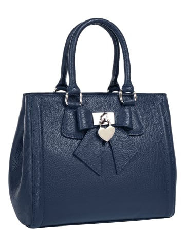 Cluty Handtasche Solcuore echt Leder in blau