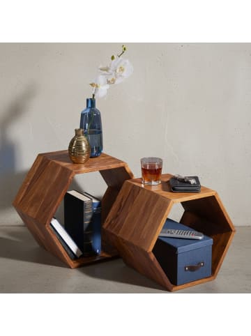 KADIMA DESIGN Beistelltisch 2er-Set | Sheesham, Massivholz