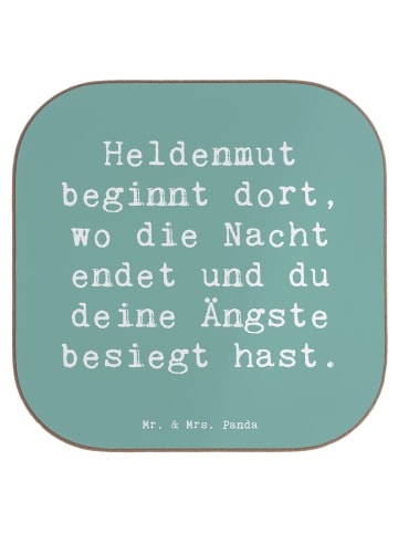 Mr. & Mrs. Panda Glas-Untersetzer Spruch Ängste vor Monstern bes... in Meeresbrise