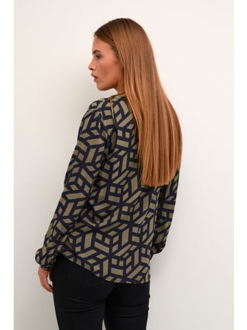 Kaffe Langarm-Bluse KAjalie Regular fit in Fallen Rock/Black Graphic Line