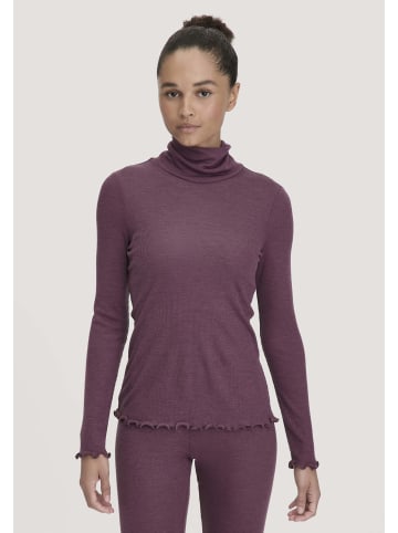 Hessnatur Longsleeve mit Rollkragen in brombeere