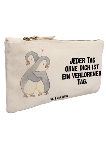 Mr. & Mrs. Panda Schminktasche Pinguine Kuscheln mit Spruch in Weiß