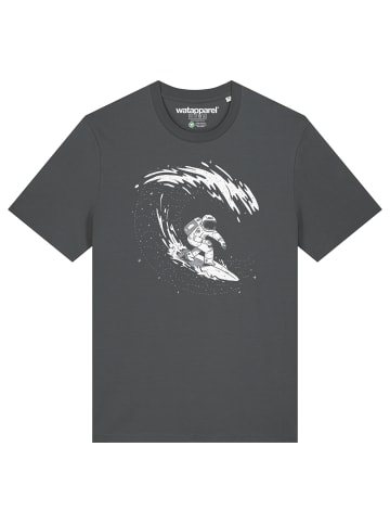 wat? Apparel T-Shirt Surfing Spaceman in Grau