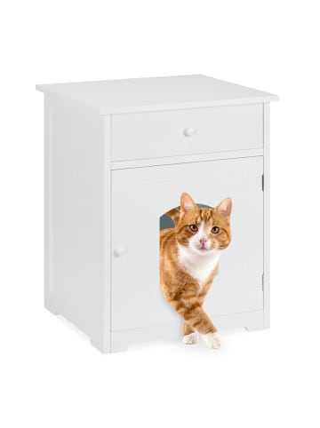 relaxdays Katzenschrank in Weiß - (B)52 x (H)63,5 x (T)48 cm