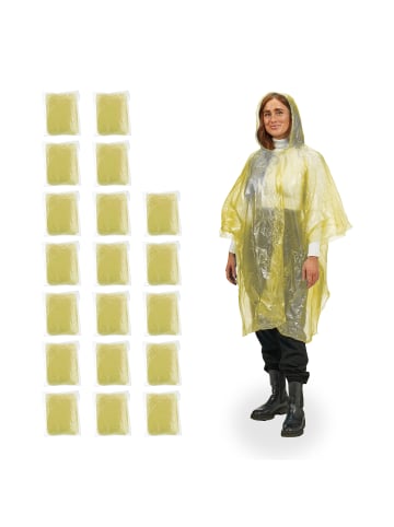 relaxdays 20 x Regenponcho in Gelb