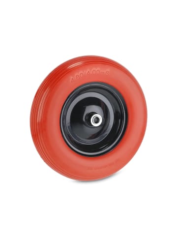 relaxdays PU Schubkarrenrad in Schwarz/ Rot - 4.80 4.00-8
