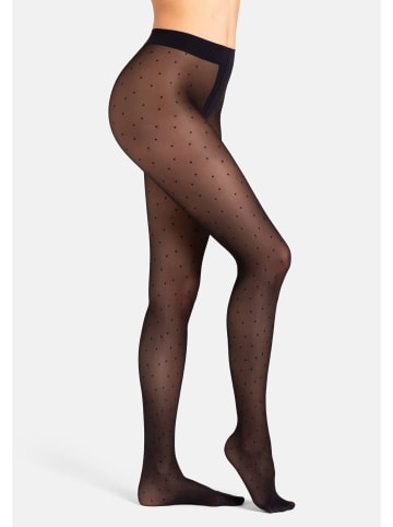 camano Strumpfhose dots 1er Pack fine fashion 40 Denier in Schwarz