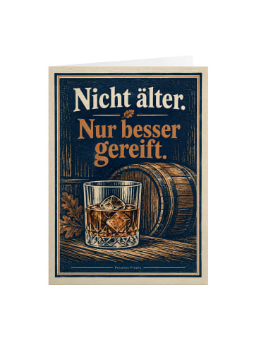 Mr. & Mrs. Panda Geburtstagskarte Whiskeyglas Vintage-Linolschni... in Weiß