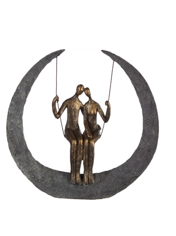 GILDE Skulptur Swing bronzefarben, grau - (H) 30 cm